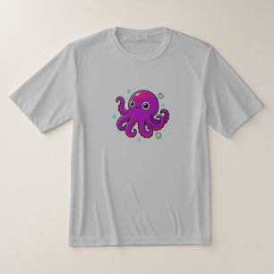 Süßer lila Cartoon-Oktopus Ozean Meereslebewesen T-Shirt