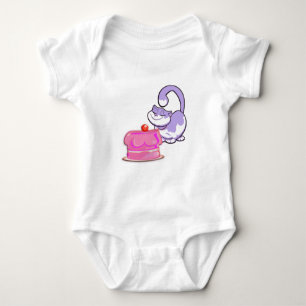 Süßer lila Cupcake-Kater Baby Strampler