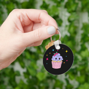 Süßer lila Cupcake-Schlüsselanhänger Schlüsselanhänger