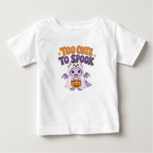 Süßer lila Geister-Drache Baby Halloween T-shirt
