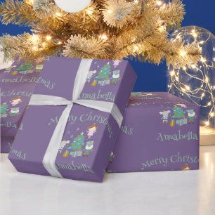 Süßer lila personalisierter Nussknacker Weihnachte Geschenkpapier