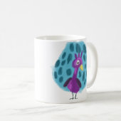 Süßer lila Pfau abstraktes Blattmuster Kaffee Kaffeetasse (VorderseiteRechts)