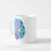 Süßer lila Pfau abstraktes Blattmuster Kaffee Kaffeetasse (Vorderseite Links)
