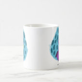 Süßer lila Pfau abstraktes Blattmuster Kaffee Kaffeetasse (Mittel)