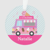 Süßer lila rosa Eiscreme-LKW-Mädchen-Raum Ornament (Vorderseite)