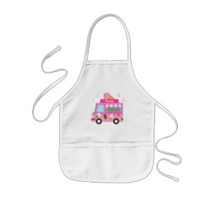 Süßer lila rosa Eiswagen für Mädchen Kinderschürze