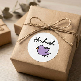 Süßer lila Vogel Handmade Kleinunternehmen Runder Aufkleber