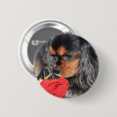 Süßer Love Cavalier King Charles Spaniel Button (Vorne & Hinten)