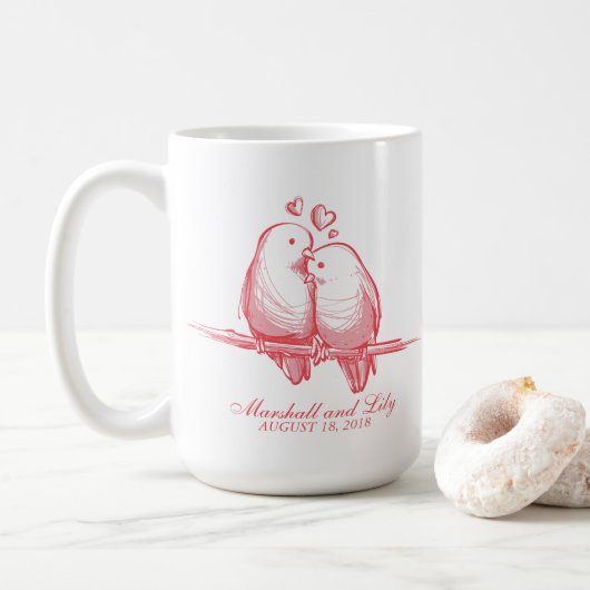 Süßer LovebirdsValentine, der klassische Tasse (Mit Donut)