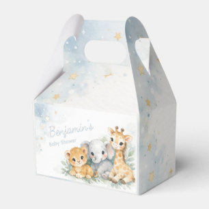 Süßer Löwe Elefant Giraffe Blau Kinder Pastell Geschenkschachtel