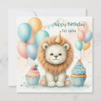 Süßer Löwe Geburtstag Personalisiert Benutzerdefin Karte