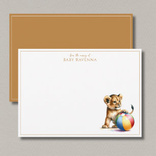 Süßer Löwe mit einem Safari-Kinderzimmer-Dankeschö Mitteilungskarte