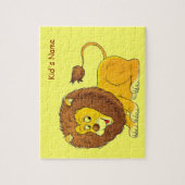 Süßer Löwe Personalisierter Name Kinder Puzzle (Vertikal)