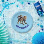 Süßer Löwe Roboter Geburtstag Pappteller (Party)