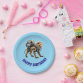 Süßer Löwe Roboter Geburtstag Pappteller (Party)