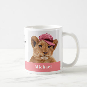 Süßer Löwenjunges Name und Nachricht personalisier Kaffeetasse