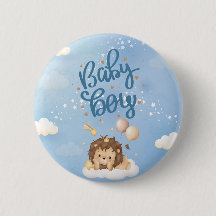Süßer Löwenkönig Baby Junge Knopf
