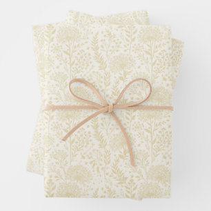 Süßer Löwenzahn Goldenes Weizen - Neutral Geschenkpapier Set