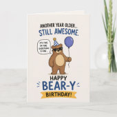 Süßer lustiger Bär Geburtstag Karte (Vorderseite)
