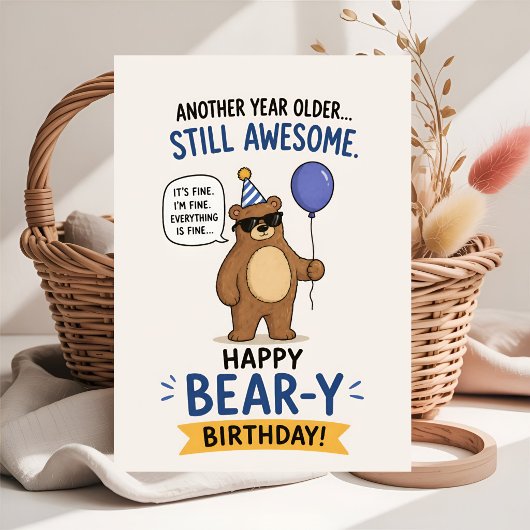 Süßer lustiger Bär Geburtstag Karte