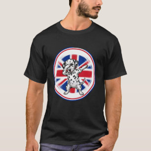 Süßer lustiger dalmatinischer Hund England-Flagge  T-Shirt