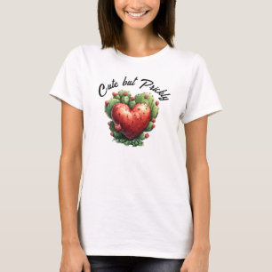 Süßer lustiger Kaktus Herz Valentinstag T-Shirt