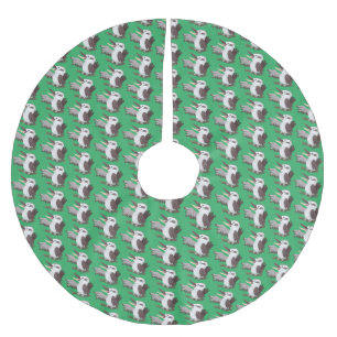 Süßer lustiger lachender Kookaburra-Cartoon Polyester Weihnachtsbaumdecke