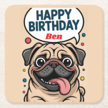 Süßer lustiger Mops-Hund Alles Gute zum Geburtstag