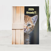 Süßer lustiger Neujahrskater 2026 Ingwer Orange Ki Karte (Vorderseite)