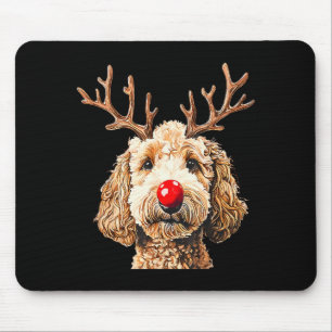 Süßer lustiger Rentiere-Santa-Goldendoodle-Weihnac Mousepad