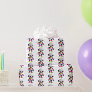 Süßer lustiger Roboterdruck Geschenkpapier