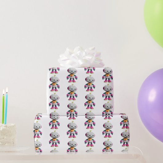 Süßer lustiger Roboterdruck Geschenkpapier (Partygeschenke)