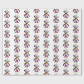 Süßer lustiger Roboterdruck Geschenkpapier (Flach)