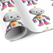 Süßer lustiger Roboterdruck Geschenkpapier (Rolleneckpunkt)