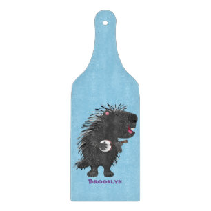 Süßer, lustiger Stachelschwein-Banjo-Cartoon Schneidebrett