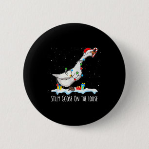Süßer lustiger Weihnachtsmann Enten Verrückte Gans Button
