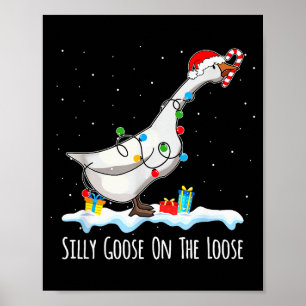 Süßer lustiger Weihnachtsmann Enten verrückter Gan Poster