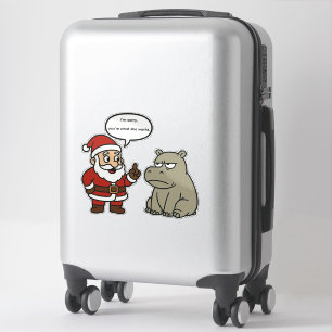 Süßer, lustiger Weihnachtsmann und Nilpferd Weihna Aufkleber