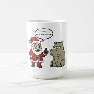 süßer, lustiger Weihnachtsmann und Nilpferd Weihna Kaffeetasse