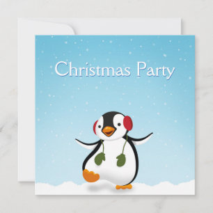 Süßer lustiger Winter Pinguin Einladung