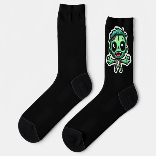 süßer lustiger Zombie Socken (Linkes Detail)