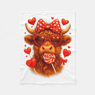 Süßer Lutscher Highland-Kuh Valentinstag Rotes Her Fleecedecke