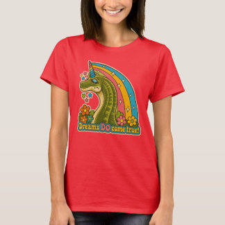 Süßer Mädchen-Dinosaurier-Einhorn-Regenbogen-Fanta T-Shirt