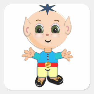 Süßer magischer Elf Quadratischer Aufkleber