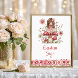Süßer Magischer Feen-Blush-Rosa 3. Geburtstag indi Poster