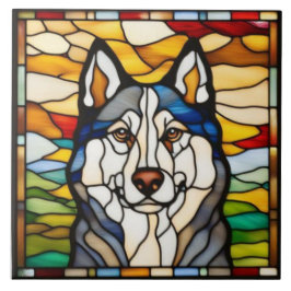 Süßer Malamute-Dekorationskeramikfliese Fliese