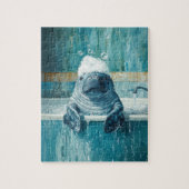 Süßer Manati im Badeschaum-Puzzle Puzzle (Vertikal)