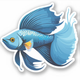 Süßer männlicher Beta-Fisch-Cartoon-Charakter Aufkleber