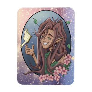 Süßer männlicher Elf und blasse cremefarbene Butte Magnet