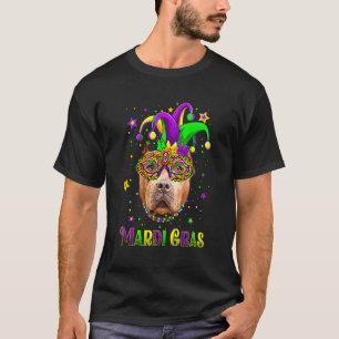 Süßer Mardi Gras Karneval Pitbull Hund Mardi Gras T-Shirt